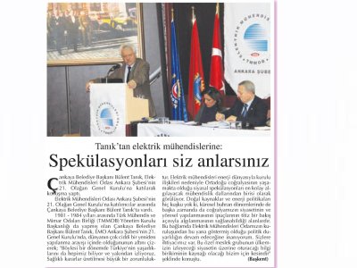 SPEKÜLASYONLARI SİZ ANLARSINIZ (BAŞKENT GAZETESİ, 21.02.2012)