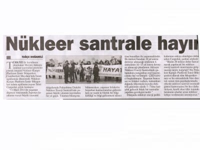 NÜKLEER SANTRALE HAYIR - 12.03.2012 - EGE TELGRAF
