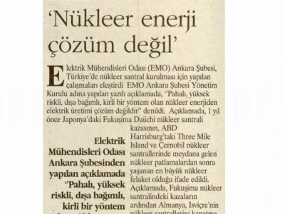 `NÜKLEER ENERJİ ÇÖZÜM DEĞİL` (HÜRSES, 17.03.2012)
