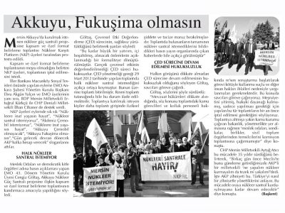 AKKUYU FUKUŞİMA OLMASIN (BAŞKENT GAZETESİ, 04.04.2012)