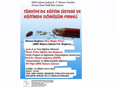 HALİL EKER ANISINA PANEL: “TÜRKİYE’DE EĞİTİM SİSTEMİ VE EĞİTİMDE DÖNÜŞÜM”