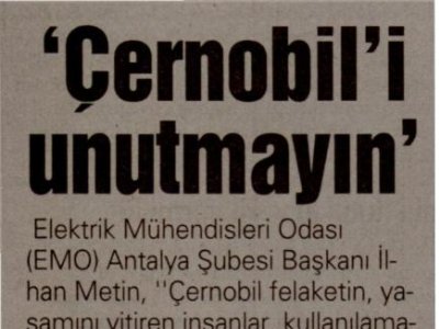 CERNOBİL‘İ UNUTMAYIN (GERÇEK AKDENİZ-27.04.2012)