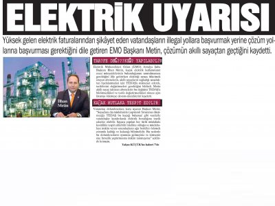 ELEKTRİK UYARISI (HİLAL-10.05.2012)