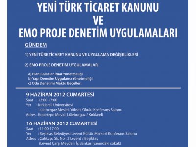 YENİ TÜRK TİCARET KANUNU VE EMO PROJE DENETİM UYGULAMALARI