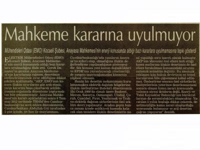 MAHKEME KARARINA UYULMUYOR-DEMOKRAT KOCAELİ