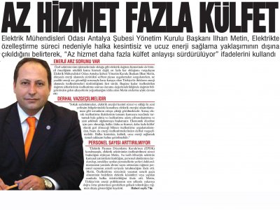 AZ HİZMET FAZLA KULFET  (AKDENİZ‘DE YENİ YÜZYIL-10.08.2012)