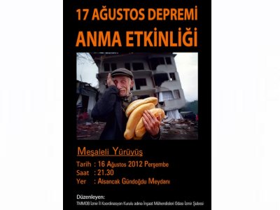 TMMOB İZMİR İKK 17 AĞUSTOS ANMA ETKİNLİĞİ