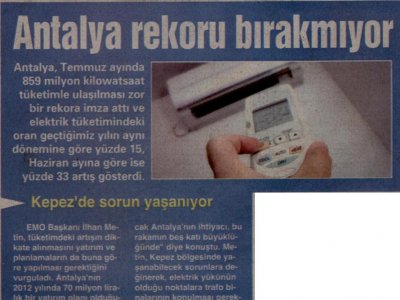 ANTALYA REKORU BIRAKMIYOR  (GERÇEK AKDENİZ-23.08.2012)