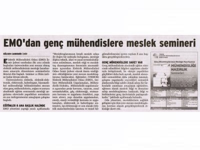 EMO`DAN GENÇ MÜHENDİSLERE MESLEK SEMİNERLERİ - 02.10.2012 - BİRGÜN