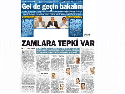 ZAMLARA TEPKİ VAR - 03.10.2012 - EGE TELGRAF