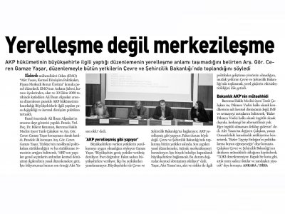 YERELLEŞME DEĞİL MERKEZİLEŞME (ÖZGÜR GÜNDEM, 08.11.2012)