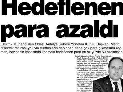 HEDEFLENEN PARA AZALDI  (İLERİ-14.11.2012)