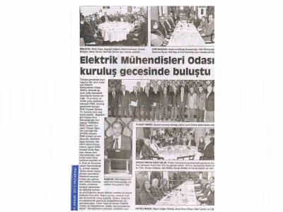 ELEKTRİK MÜHENDİSLERİ ODASI KURULUŞ GECESİNDE BULUŞTU-ÖZGÜR KOCAELİ