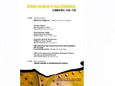 “İKTİDARIN SALDIRISI VE YASAL DÜZENLEMELER” KONULU PANEL DÜZENLENİYOR
