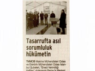 TASARRUFTA ASIL SORUMLULUK HÜKÜMETİN (8 OCAK 2013 - EVRENSEL)