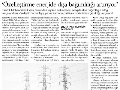 ÖZELLEŞTİRME ENERJİDE DIŞA BAĞIMLILIĞI ARTIRIYOR (SOL, 19.01.2013)