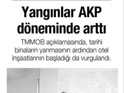 YANGINLAR AKP DÖNEMİNDE ARTTI (1 ŞUBAT 2013 - SOL GAZETESİ)