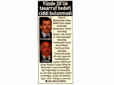 YÜZDE 20`LİK TASARRUF HEDEFİ CİDDİ BULUNMADI - 20.01.2013 - POSTA EGE