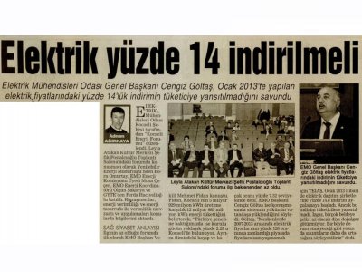 ELEKTRİK YÜZDE 14 İNDİRİLMELİ-DEMOKRAT KOCAELİ