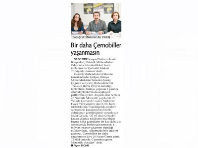 BİR DAHA ÇERNOBİLLER YALANMASIN -26.04.2013 - DOKUZ EYLÜL GAZETESİ