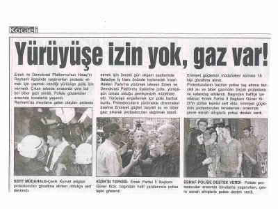 YÜRÜYÜŞE İZİN YOK, GAZ VAR!- ÖZGÜR KOCAELİ