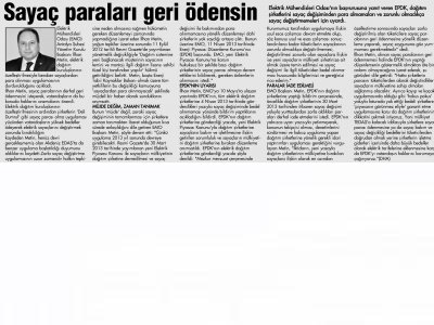 SAYAÇ PARALARI GERİ ÖDENSİN (KEMER GÖZCÜ-17.05.2013)