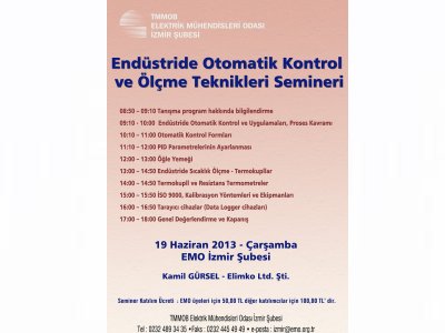 SEMİNER:ENDÜSTRİDE OTOMATİK KONTROL VE ÖLÇME TEKNİKLERİ