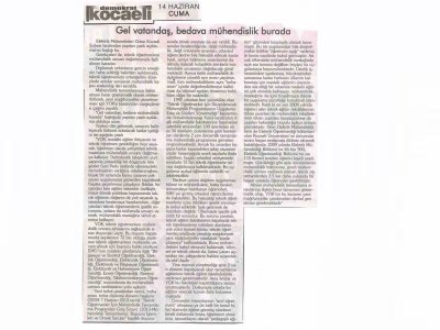 GEL VATANDAŞ, BEDAVAYA MÜHENDİSLİK BURADA-DEMOKRAT KOCAELİ
