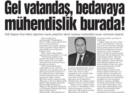 GEL VATANDAŞ, BEDAVAYA MÜHENDİSLİK BURADA! (ANTALYA EKSPRES-18.06.2013)