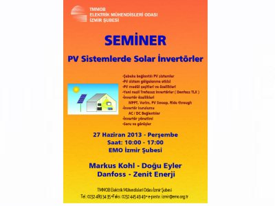 PV SİSTEMLERDE SOLAR İNVERTÖRLER SEMİNERİ