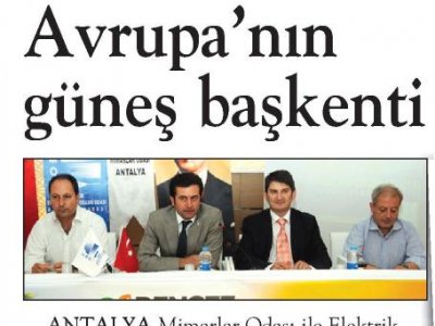 AVRUPA‘NIN GÜNEŞ BAŞKENTİ  (ANTALYA EKSPRES-06.07.2013)