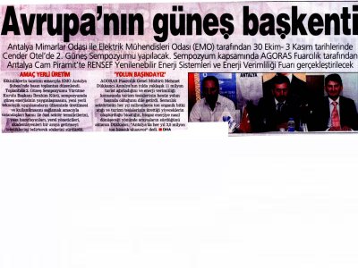 AVRUPA‘NIN GÜNEŞ BAŞKENTİ (POSTA AKDENİZ-07.07.2013)