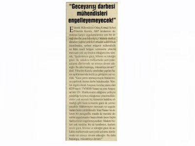 GECE YARISI DARBESİ MÜHENDİSLERİ ENGELLEYEMEYECEK-GEBZE HABER