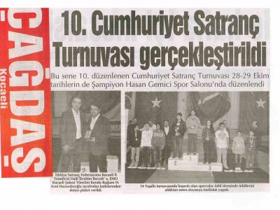10.CUMHURİYET SATRANÇ TURNUVASI GERÇEKLEŞTİRİLDİ