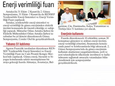 ENERJİ VERİMLİLİĞİ FUARI  (İLERİ-29.10.2013)