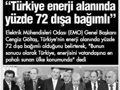 ‘TÜRKİYE ENERJİ ALANINDA YÜZDE 72 DIŞA BAĞIMLI‘ (KEMER GÖZCÜ- 01.11.2013)