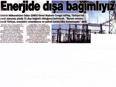 ENERJİDE DIŞA BAĞIMLIYIZ  (POSTA AKDENİZ-03.11.2013)