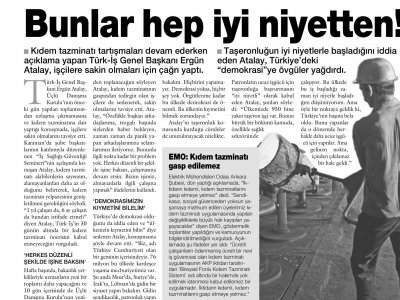 EMO: KIDEM TAZMİNATI GASP EDİLEMEZ (SOL, 13.11.2013)