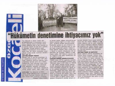 HÜKÜMETİN DENETİMİNE İHTİYACIMIZ YOK-ÖZGÜR KOCAELİ