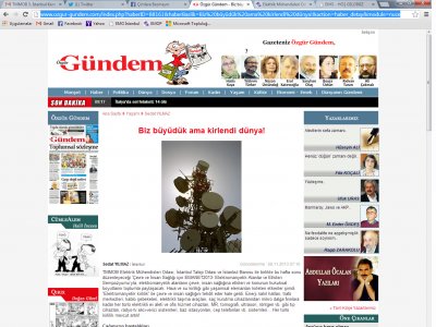 8 KASIM 2013 - ÖZGÜR GÜNDEM GAZETESİ BİZ BÜYÜDÜK VE KİRLENDİ DÜNYA