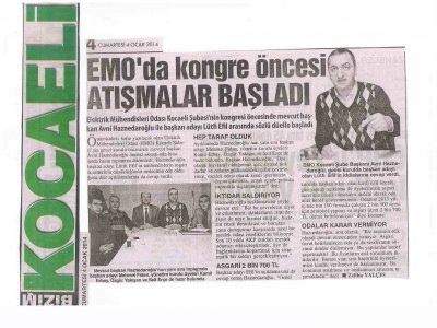EMO`DA KONGRE ÖNCESİ ATIŞMALAR BAŞLADI-BİZİM KOCAELİ