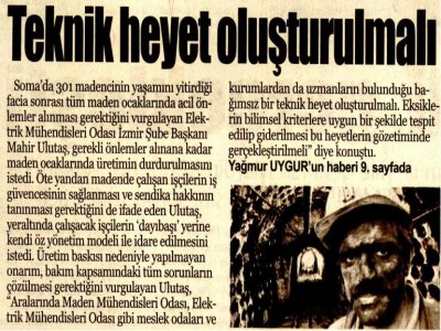 TEKNİK HEYET OLUŞTURULMALI - 25.05.2014 -EGE POSTASİ
