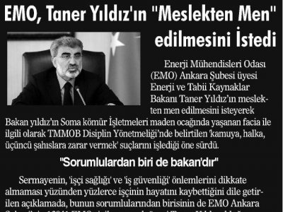 EMO, TANER YILDIZIN `MESLEKTEN MEN`EDİLMESİNİ İSTEDİ (TİGRİS HABER, 20.05.2014)