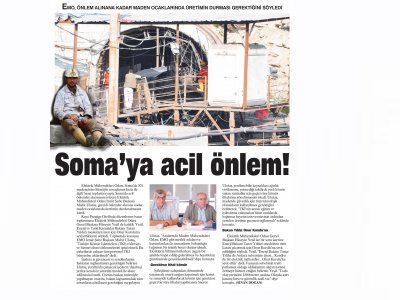 SOMA`YA ACİL ÖNLEM -25.05.2014 -EGE TELGRAF