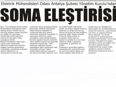 SOMA ELEŞTİRİSİ (AKDENİZ GÜNCEL 16.05.2014)