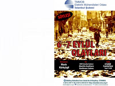 CUMARTESİ SÖYLEŞİLERİ BAŞLADI. SİNEMADA 12 EYLÜL SÖYLEŞİSİYLE DEVAM EDECEK