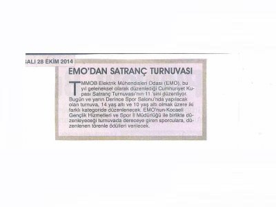 EMO`DAN SATRANÇ TURNUVASI-BİZİM KOCAELİ