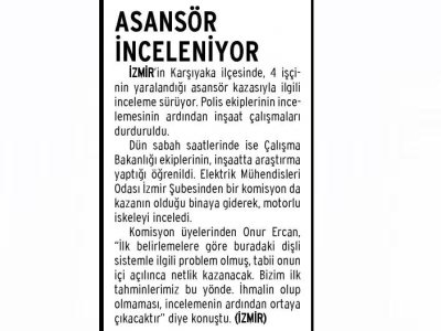 ASANSÖR İNCELENİYOR -18.10.2014 -EVRENSEL