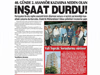 40.GÜNDE 2.ASANSÖR KAZASINA NEDEN OLAN İNŞAAT DURDU -18.10.2014 -YENİ GÜN