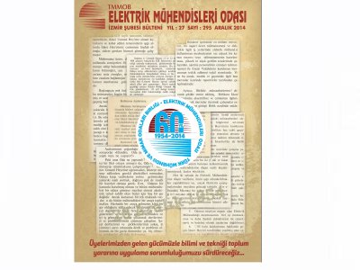 EMO İZMİR ŞUBESİ ARALIK 2014 BÜLTENİ YAYIMLANDI